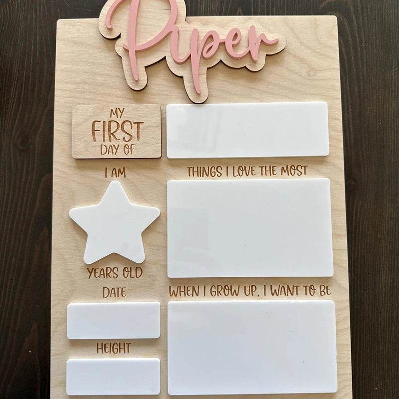 Personalised First and Last Day of School Signs Back To School Photo Props First Day of School Plaque - AIAZ