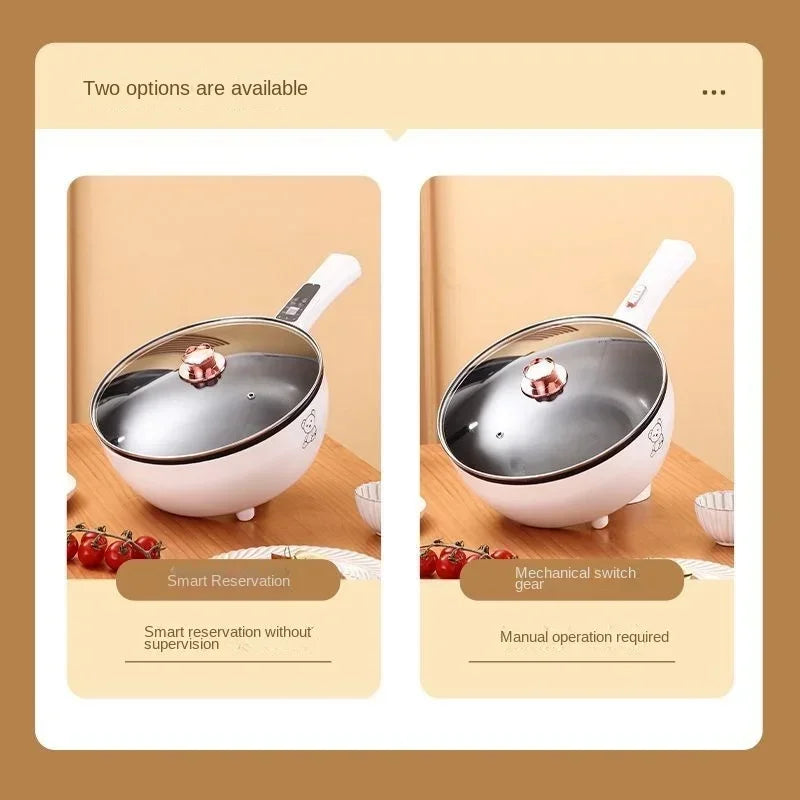 Electric fryer for household use, large capacity intelligent stir frying, multifunctional non stick pan, electric fryer