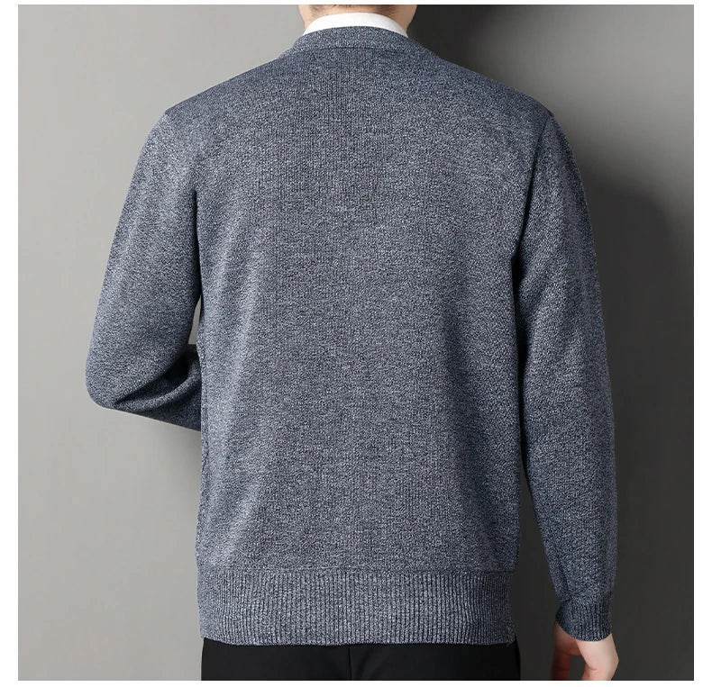 Men's Casual Cardigan Jacket V-neck Sweater Men's Autumn Winter Clothes Button Knit Cardigans Mens Knitting Sweaters Outwear - AIAZ