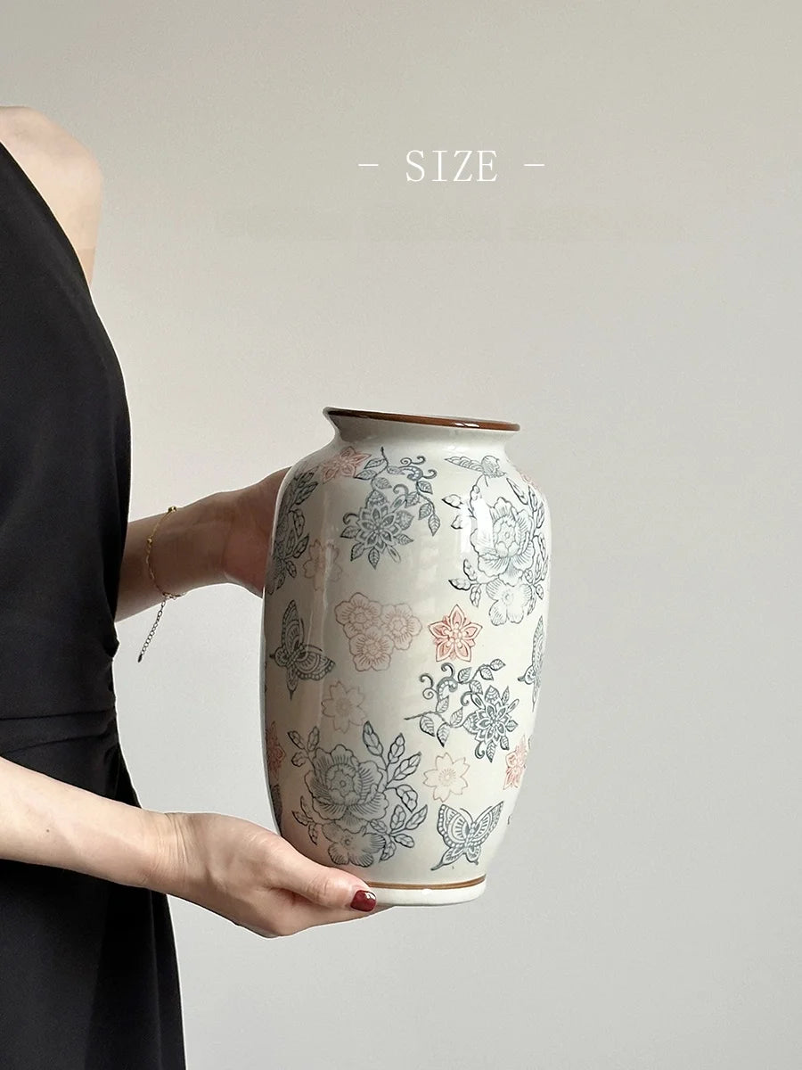 Cerc Flower Vase Decoration Jingdezhen Blue And White Porcelain Living Room Floral Arrangement Desktop Flower Ho...