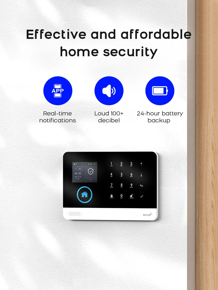 PGST WiFi GSM 2G Tuya Smart Life Home Alarm Security System Kit Alexa Automation Alarm Security Protection Door Motion Detector
