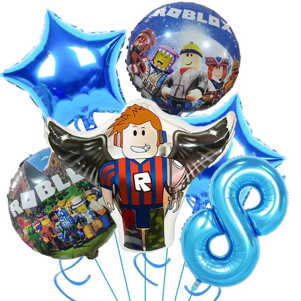 Hot Roblox Birthday Party Decor Game Balloons Disposable Tableware Backdrop For Kids Boy Party Supplies Baby Shower Toy Gifts - AIAZ