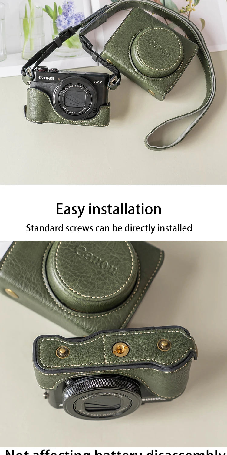 new luxury handwork Camera PU leather Bag Body BOX Case For canon G7X2 G7X3 G7X Mark ii iii Protective sleeve shell