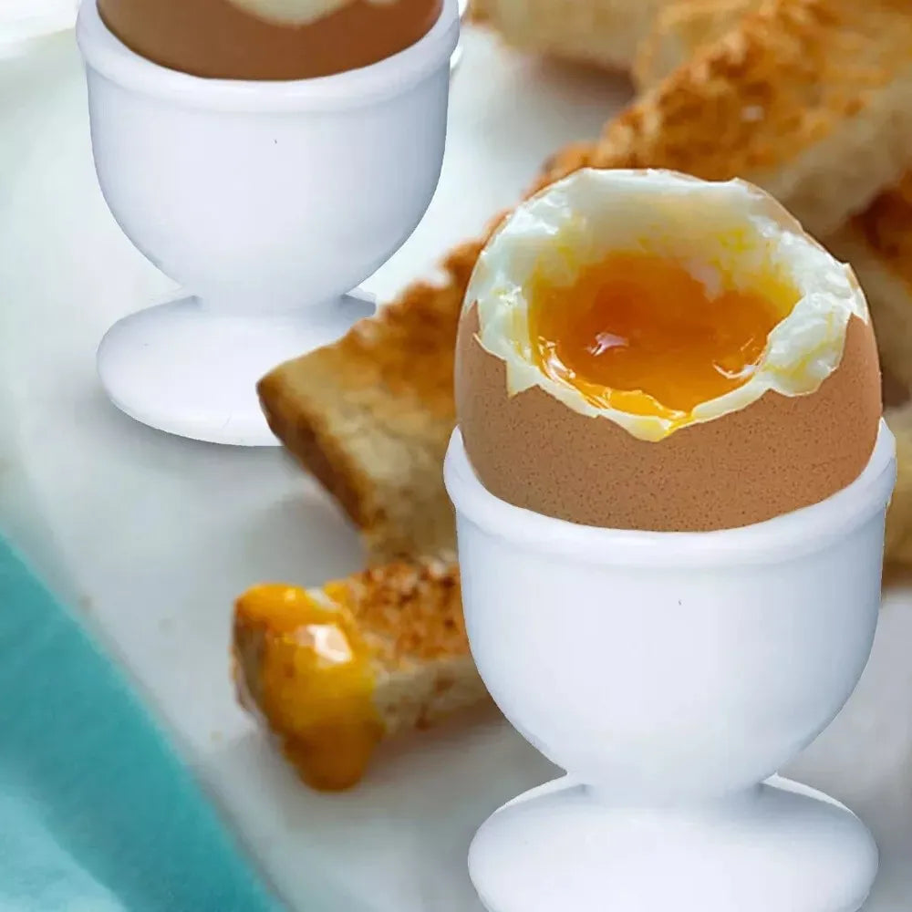 White Egg Cup Holder Plastic Boiled Egg Cups Stand Rack Creative Eggs Holder Small Beer Wine Cup Breakfast Cooking Tool