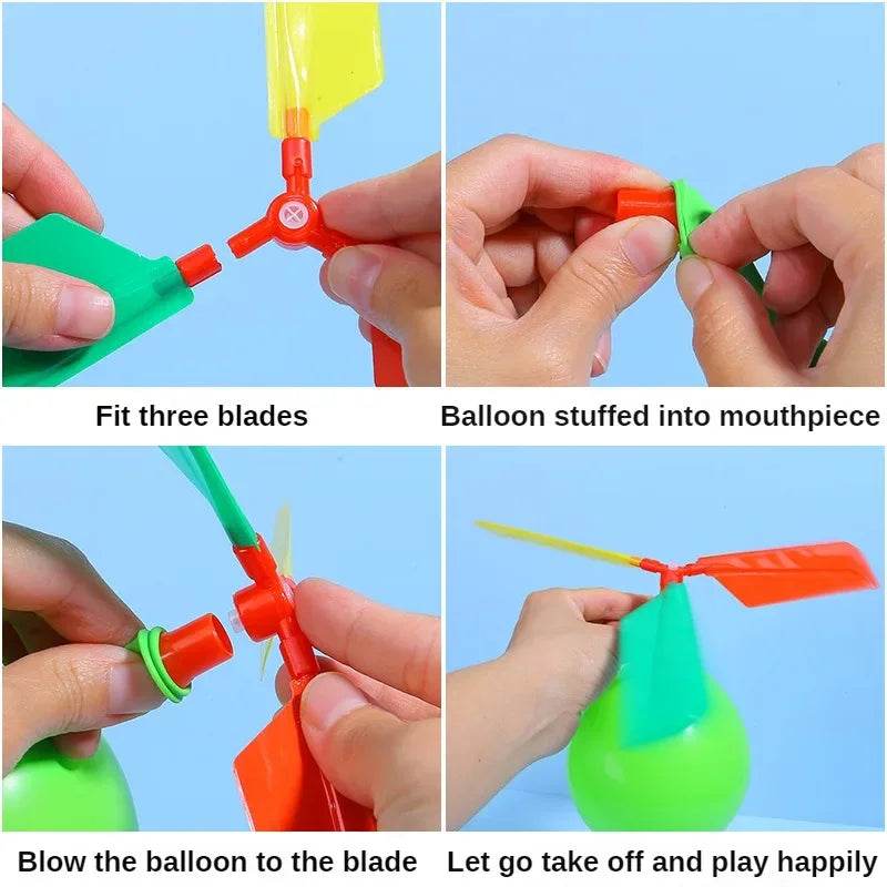 Balloon Aircraft Science and Technology Educational Toys Technology Handmade Diy Balloon Helicopter Children's Creative Toys - AIAZ