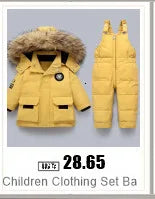 -30 degree Winter Ski Suit Plus Velvet Baby Jumpsuit Boy Overalls Warm Kids toddler girl Clothes Children Clothing coat overcoat