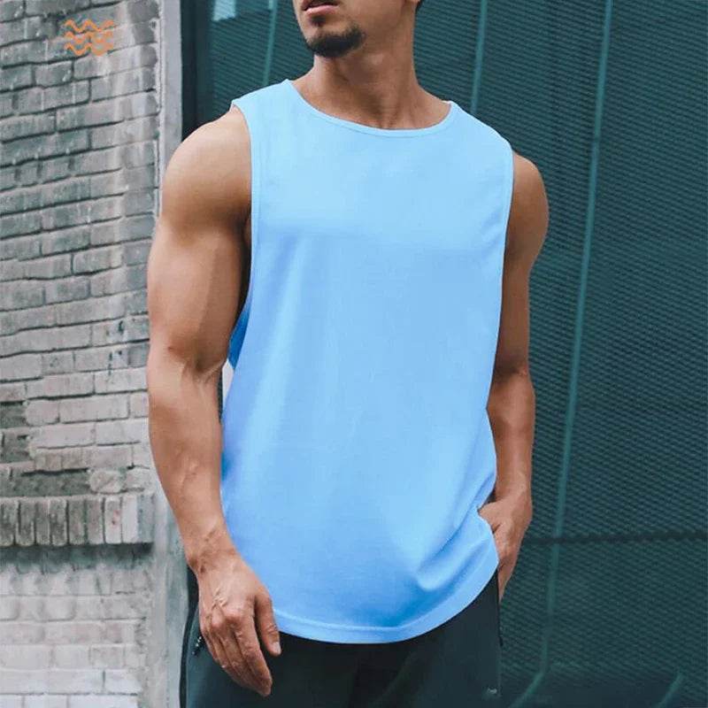Men's Clothing Bodybuilding Gym T-shirts for Men Basketball Man Sleeveless Shirt T-shirt Vest Summer Clothes Tops Tees - AIAZ