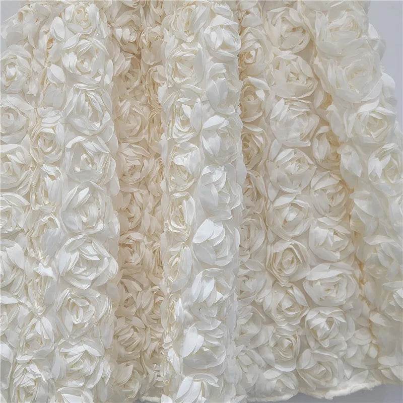 Skirt for Women 2025 Summer Versatile Three Dimensional Flower Mid-calf Skirt High Waist Big Swing Fashion A-line Long Skirts - AIAZ