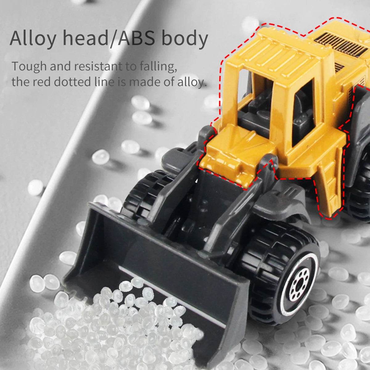 6pcs/set Alloy Engineering Truck Toy Car Classic Construction Model Vehicle Loader Tractor Excavator Toys for 3 years Boys Gifts - AIAZ