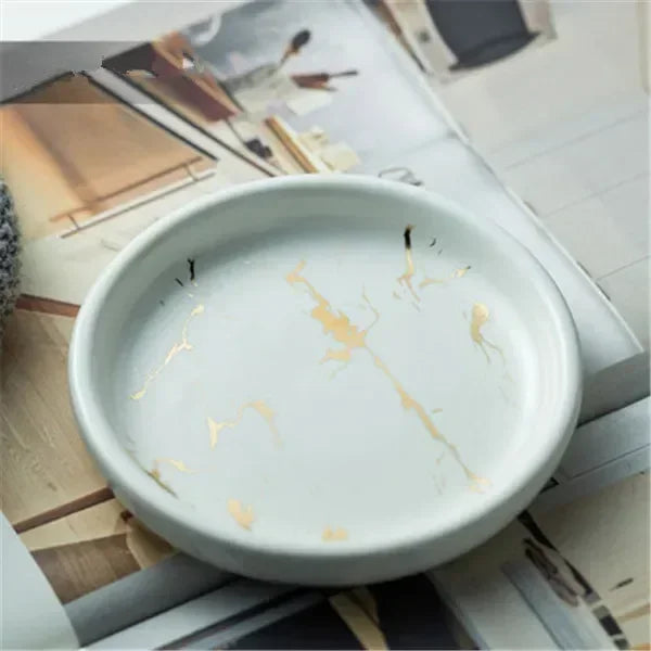 Marble Soap Dispenser Pump Bottle Ceramic Bathroom Accessory Set  Home Couple Mouthwash Cup Soap Dish Washing Tools Luxury