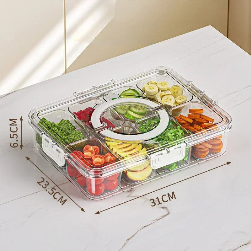 Drain Basket Divided Fresh-keeping Boxes Household Snack Fruits Transparent Simple and Transparent Kitchen Fresh-keeping Box