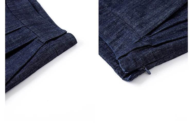 VIMLY Women's Washed Jeans Baggy Skirt Pants Ladies 2025 Spring Summer Casual High Waist Vintage Denim Pants Woman Clothes M9809 - AIAZ