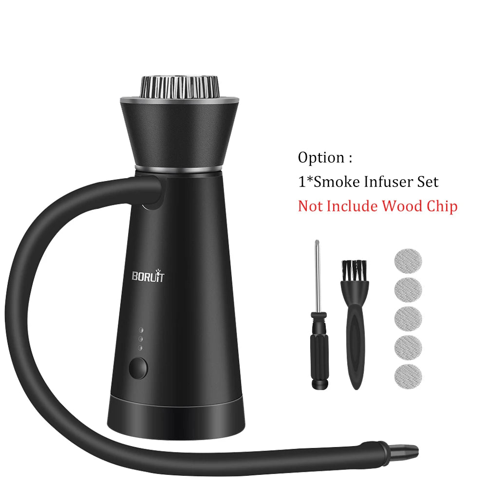 BORUIT SK301B Smoker Infuser Portable Molecular Cuisine Smoking Gun Added Flavor for Meat BBQ Cocktails Kitchen Cooking Tools