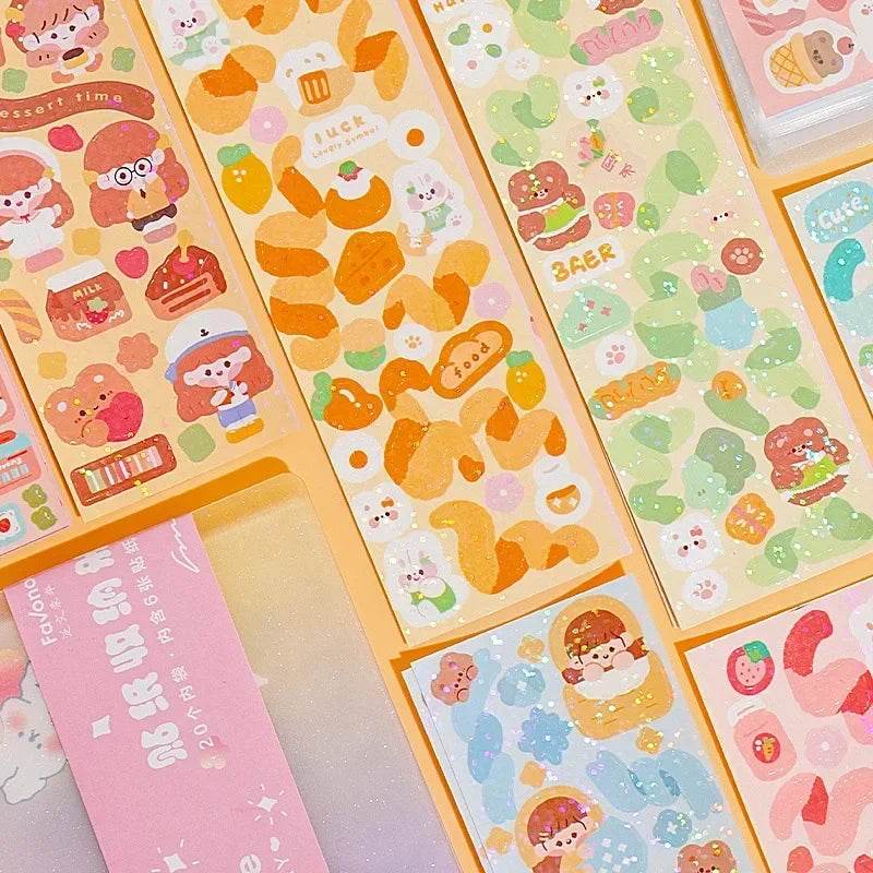Kawaii Handbook Stickers Cartoon Collage Laser Student DIY Decorative Scrapbooking Journals Stationery Back School Supplies - AIAZ