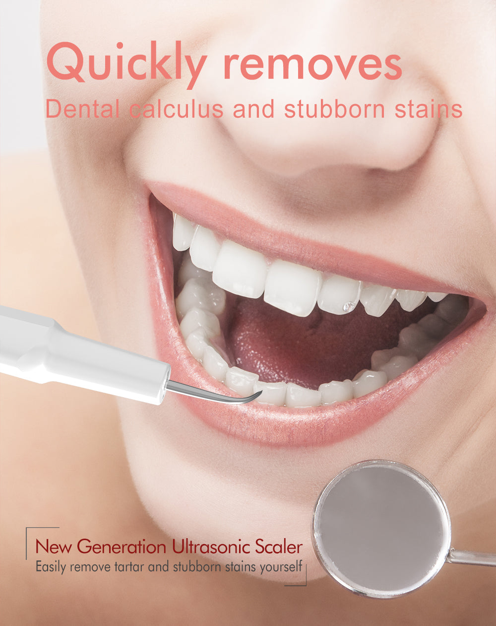 Electric Sonic Dental Calculus Scaler Oral Teeth Tartar Remover Plaque Stains Cleaner Removal Tooth Whitening Portable with LED