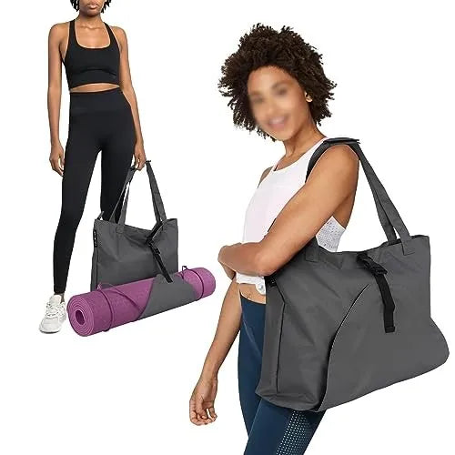 Large Capacity Yoga Bags Canvas Durable Travel Bag Yoga Mat Gym Bag With Phone Zip Pocket