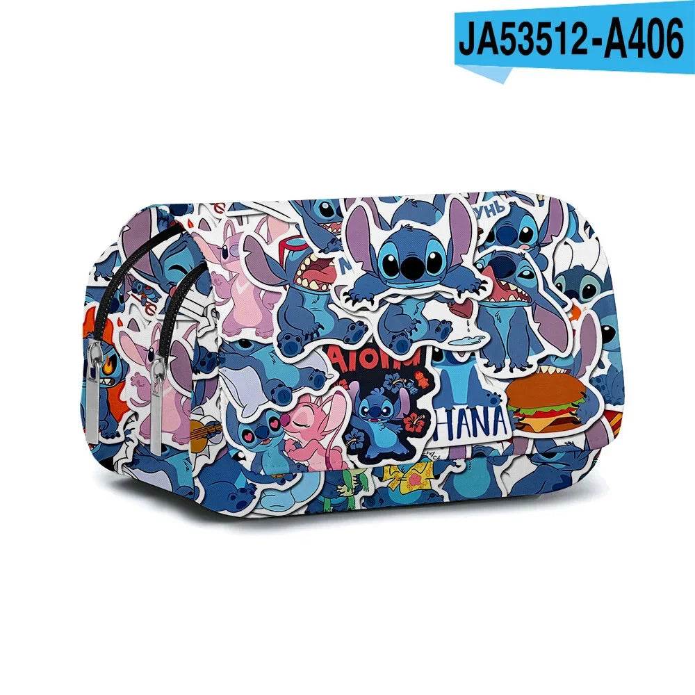 Stitch Primary School Student Anime Backpack Cartoon Large Capacity School Bag Printing Anime Kawaii Cartoon School Bag Mochila - AIAZ