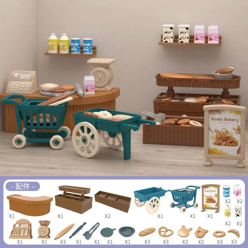 mini supermarket shopping games dollhouse furniture accessories Intellectual education toys for kid family interaction toys - AIAZ