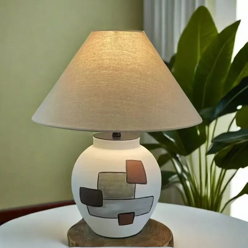 ULANI Contemporary Ceramic Table Lamp American Retro Creativity Living Room Bedroom Study Villa Hotel Homestay Desk Light