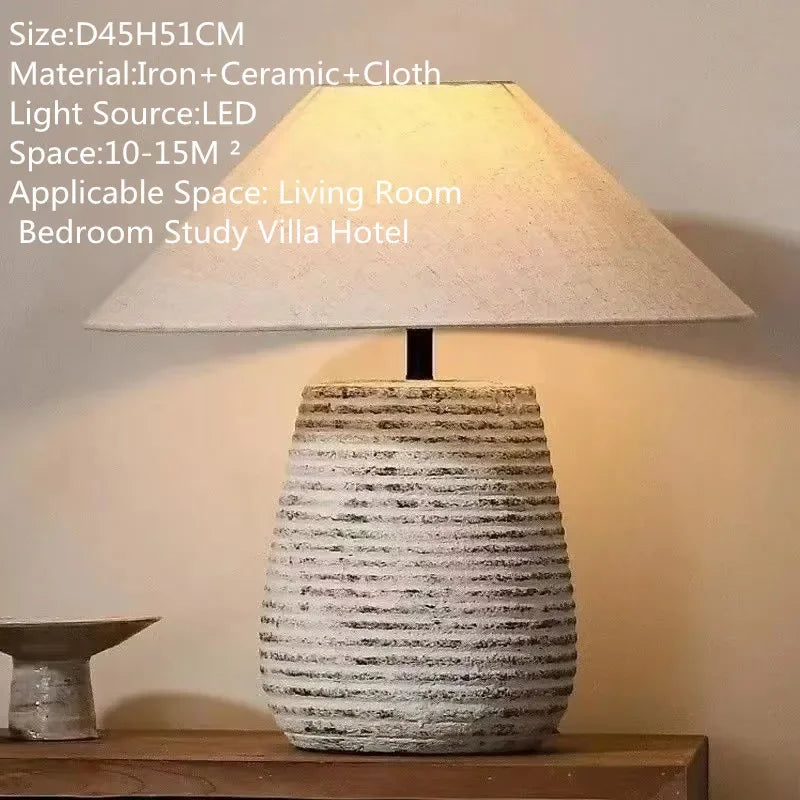 ULANI Contemporary Ceramic Table Lamp American Retro Creativity Living Room Bedroom Study Villa Hotel Homestay Desk Light