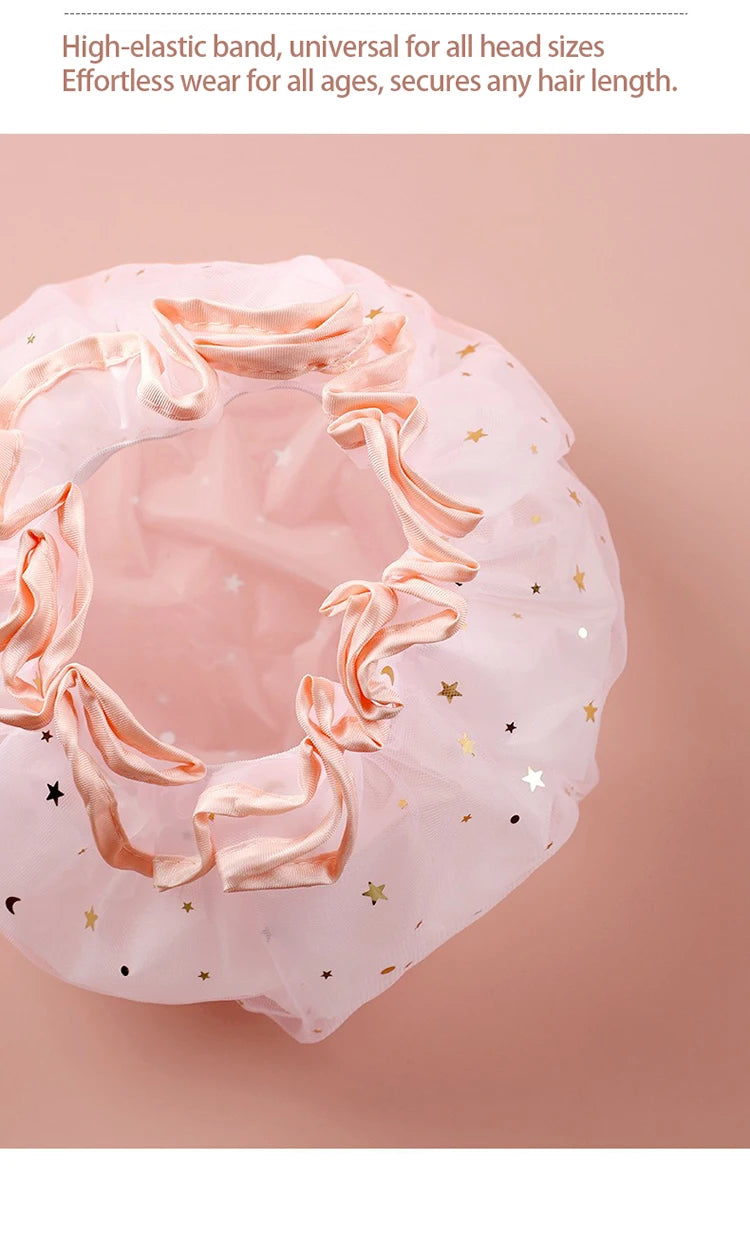 Shower Bath Cap Girl Luxury Women's Reusable Shower Cap Donuts for Hair Swimming Cap Shower Bonnet Douche