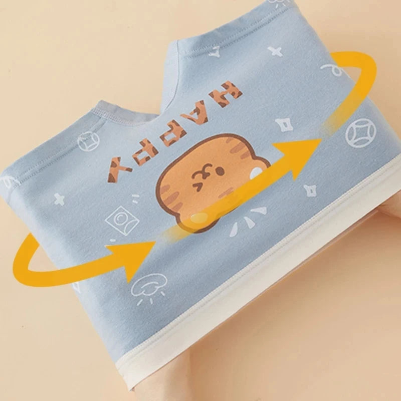 Cotton Kids Underwear 2023 Korean Cartoon Car Boxers for Boys Teenage Plaid Panties Shorts Boy Cute Underpants 2 4 8 12 14 Years