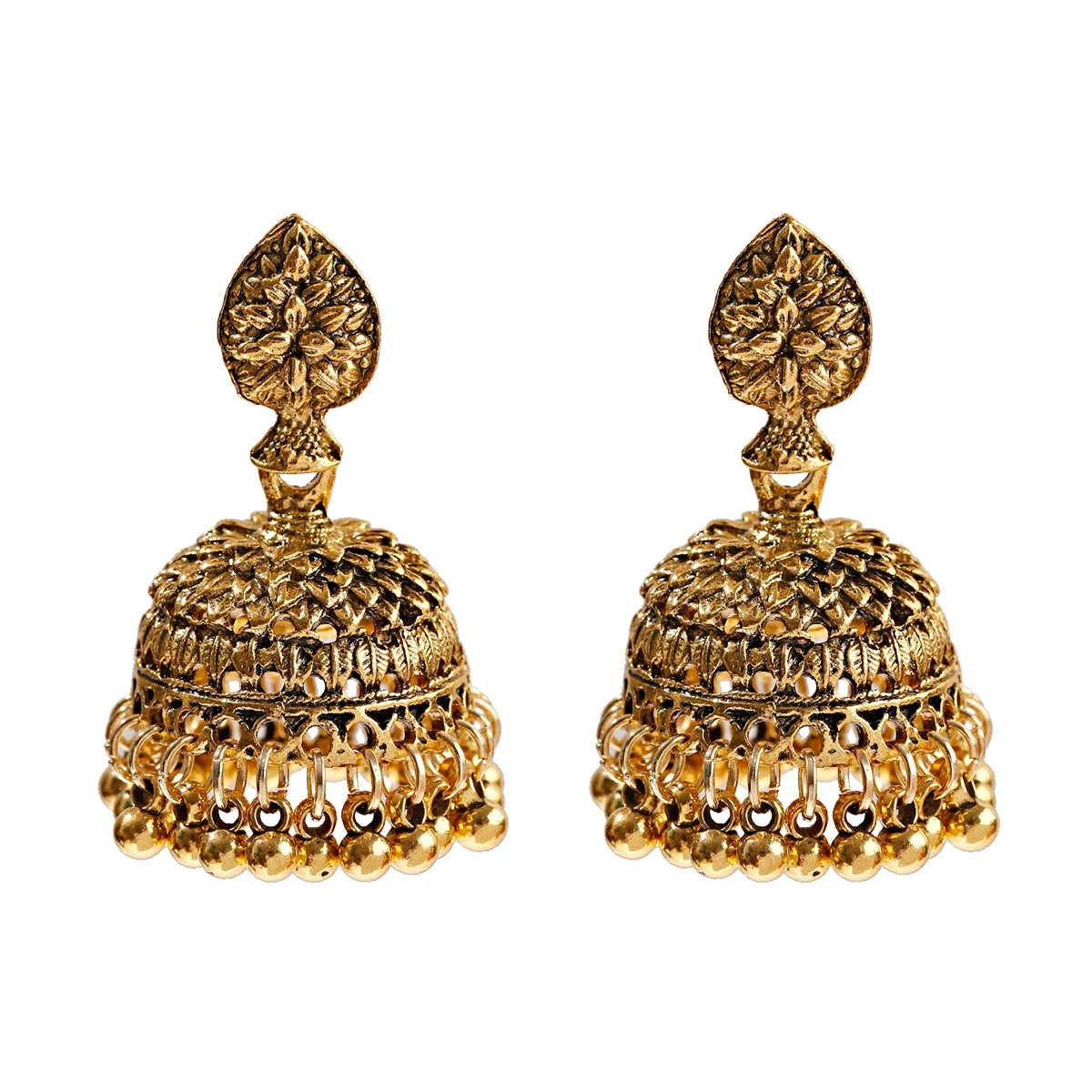 Boho Afghan Ethnic Drop Earrings For Women Pendient Gold Color Gyspy Silver Color Bell Ladies Indian Earring Jewelry
