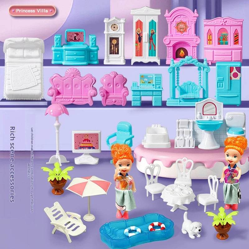 3D DIY Fantasy Princess Castle Villa Assembly Doll House Set Toys, Girls Home Toys & 3D Kids Toys - AIAZ