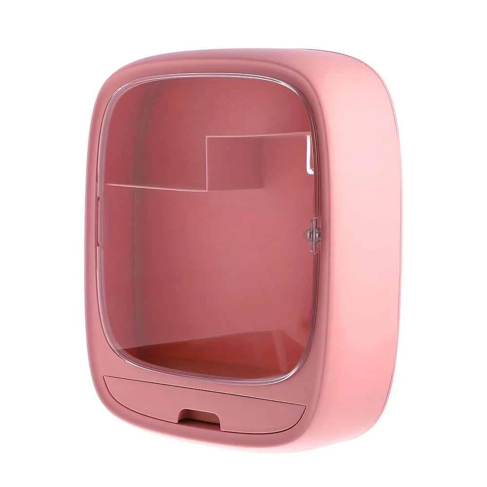 Wall-mounted Cosmetics Storage Box Dustproof Waterproof Large Capacity Makeup Storage Racks with Lid Drawer Bathroom Organizer