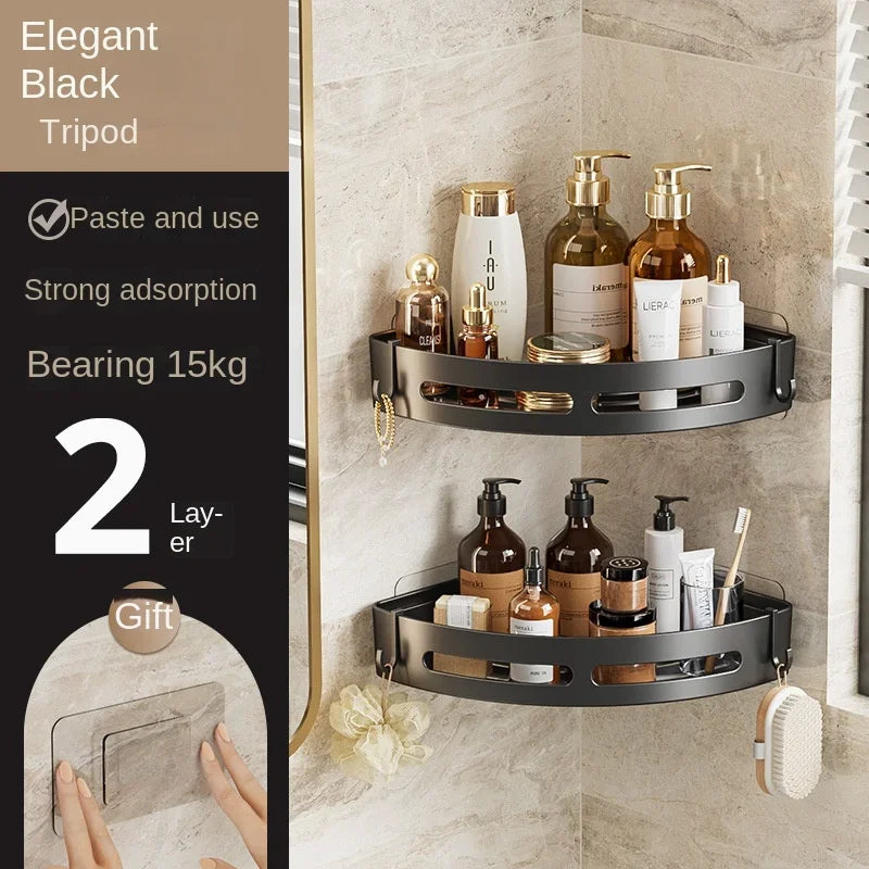 3/2/1 PCS Strong Adhesive No Drill Shower Shelf Storage Upgraded Waterproof Bathroom Organizer Shampoo & Towel Holder Wall Mount