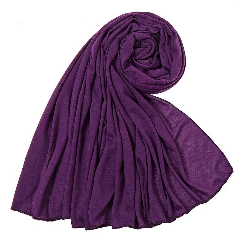 Hot Muslim Fashion Woman Soft Hijabs Scarf Shawl Plain Cotton Jersey Scarves Turban Women Long Shawls Head Wrap Headband Abaya - AIAZ