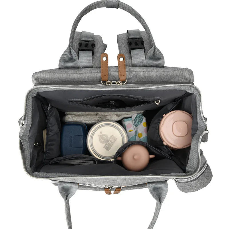Fashion Mommy Diaper Bags with Diaper Pad Nursing Bags Maternity USB Multifunctional Portable Large Baby Stroller Hanging Bag