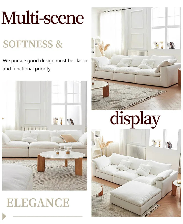 Modern Compression Modular Combination Cloud Fabric Sofa Set Furniture Vacuum Pack Compression Sofa for Boxed Living Room Sofas