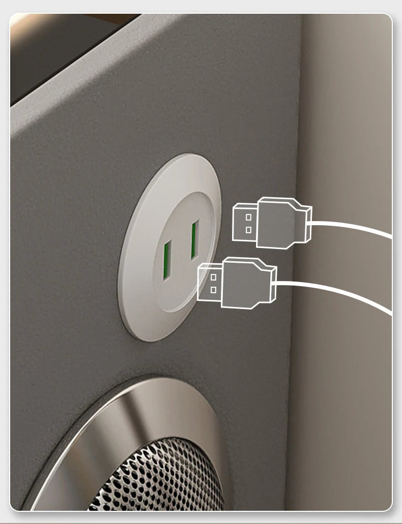Intelligent Bedside Table Wireless Charge Three Color Night Light Bluetooth audio USB Interface Nightstands Bedroom Furniture