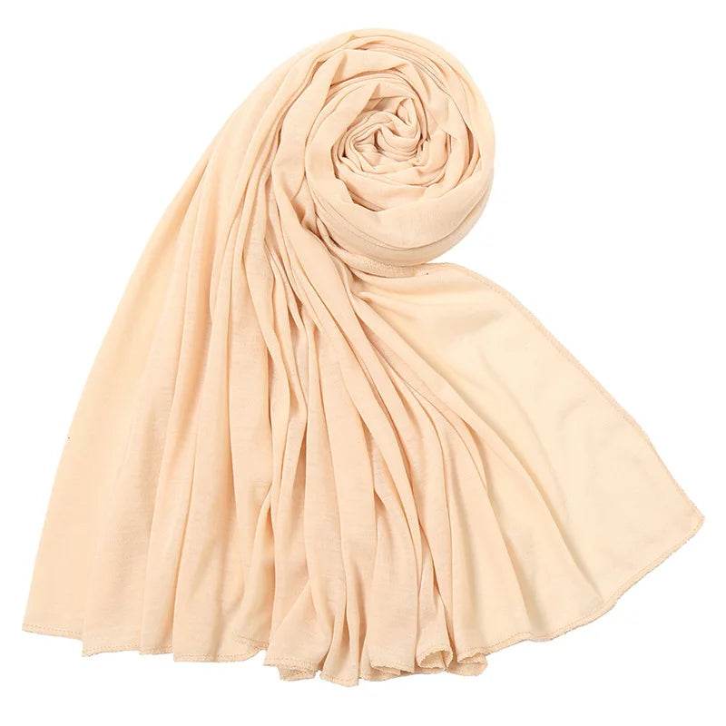 Hot Muslim Fashion Woman Soft Hijabs Scarf Shawl Plain Cotton Jersey Scarves Turban Women Long Shawls Head Wrap Headband Abaya - AIAZ