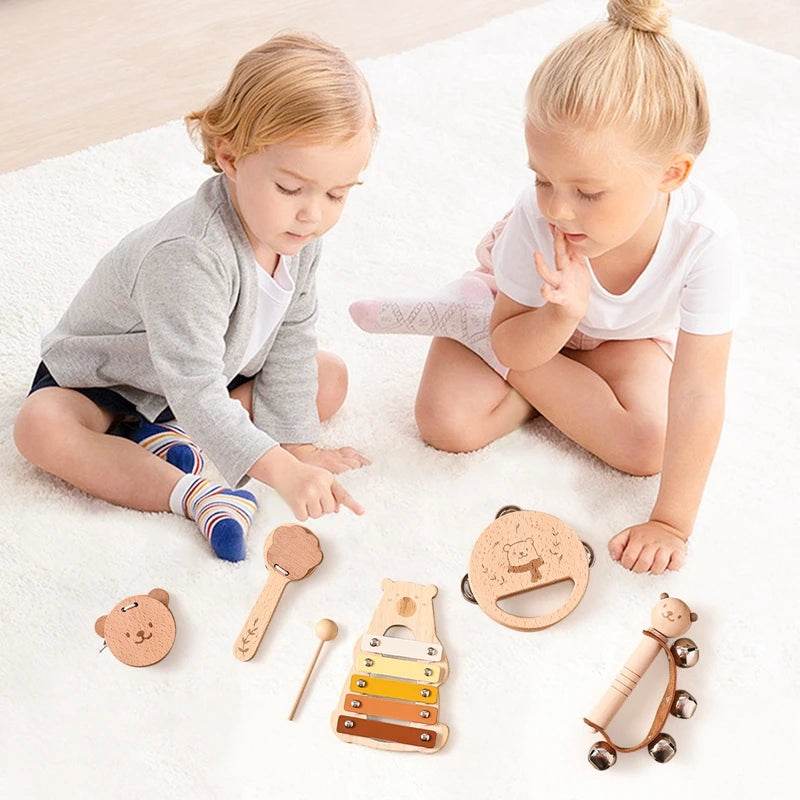 Musical Montessori Toys Baby Toys Rattle Bell Drum Xylophone Percussion for 0 3 Year Kids Early Educational Instruments Toys - AIAZ
