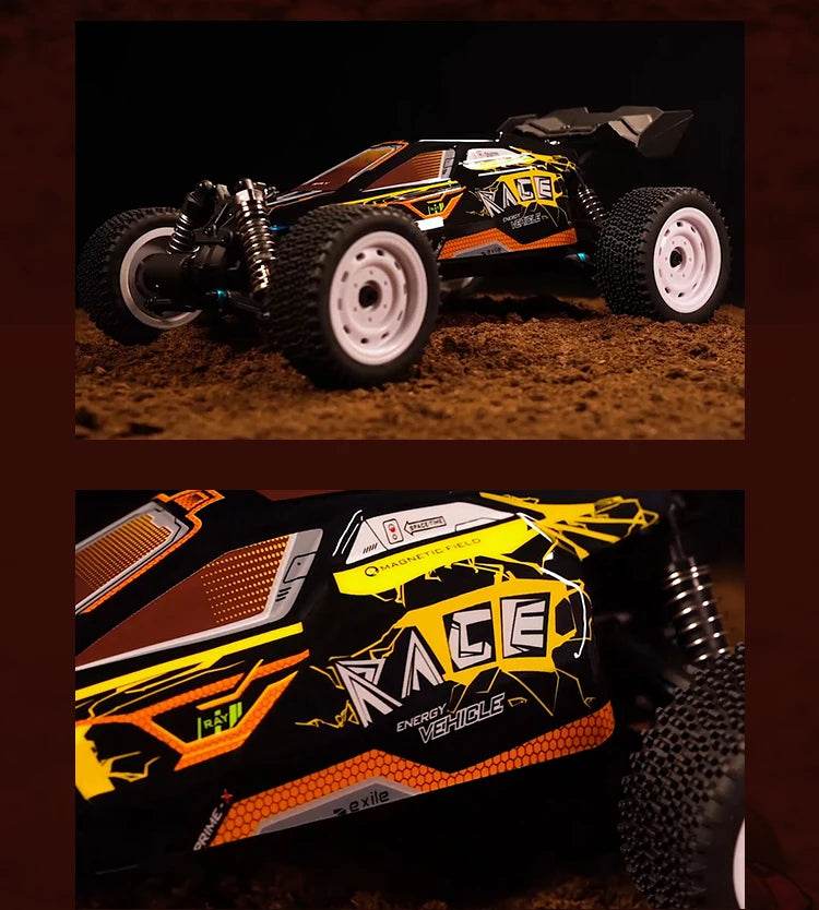 1:16 4WD RC Car 70KM/H Or 50KM/H With LED Remote Control Cars High Speed Drift Monster 4x4 Truck for Kids vs Wltoys 144001 Toys - AIAZ
