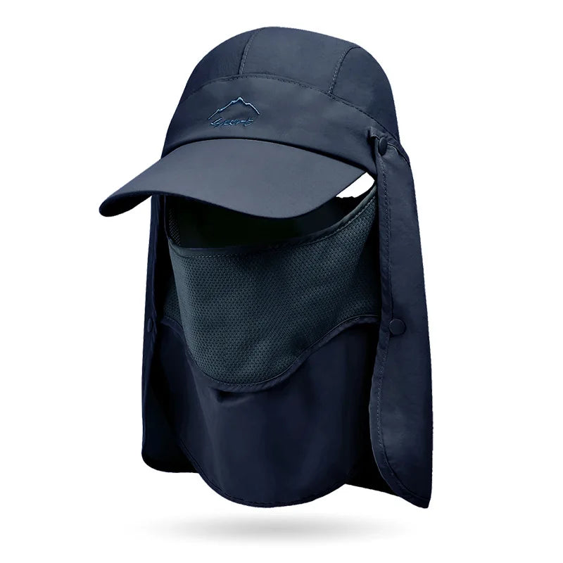 Summer Quick Drying Baseball Caps For Men Women Anti UV Sun Hat Breathable Hiking Fishing Hat Male Outdoor Detachable Shawl Hats