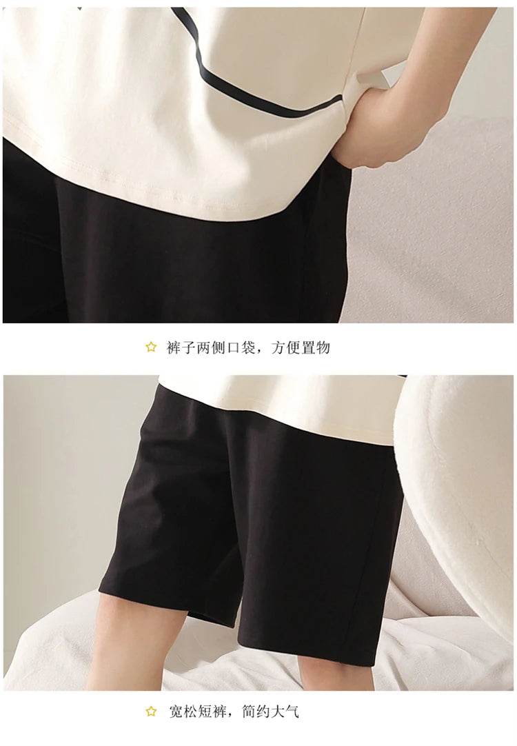 Summer Couple Pajama Sets 100%Cotton Men Short Sleeve Pyjamas Sexy Women Nightgown - AIAZ