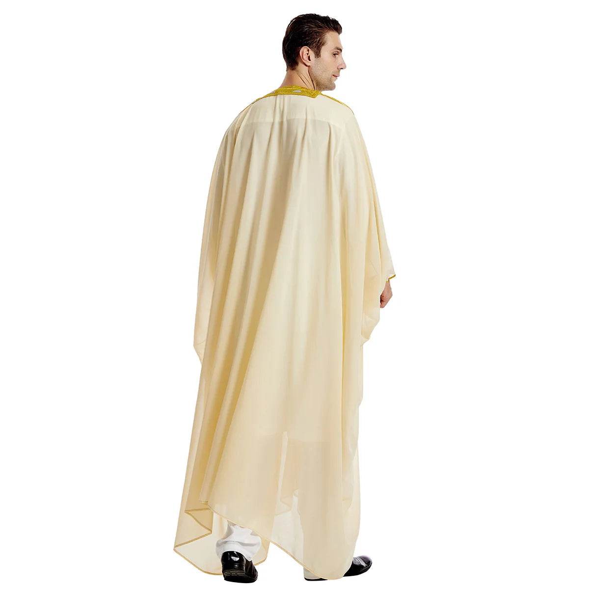 Islamic Clothing Men Robe Arabic Costumes Kaftan Muslim Man Moroccan Casual Long Dress Striped Middle East National Costume - AIAZ