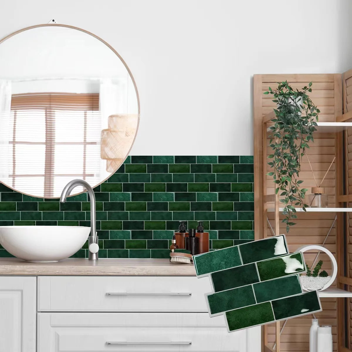 5/10/20pcs Peel And Stick Wall Tile, Waterproof Wallpaper For Living Room Kitchen，Interior Decorative 3D Wall Tiles