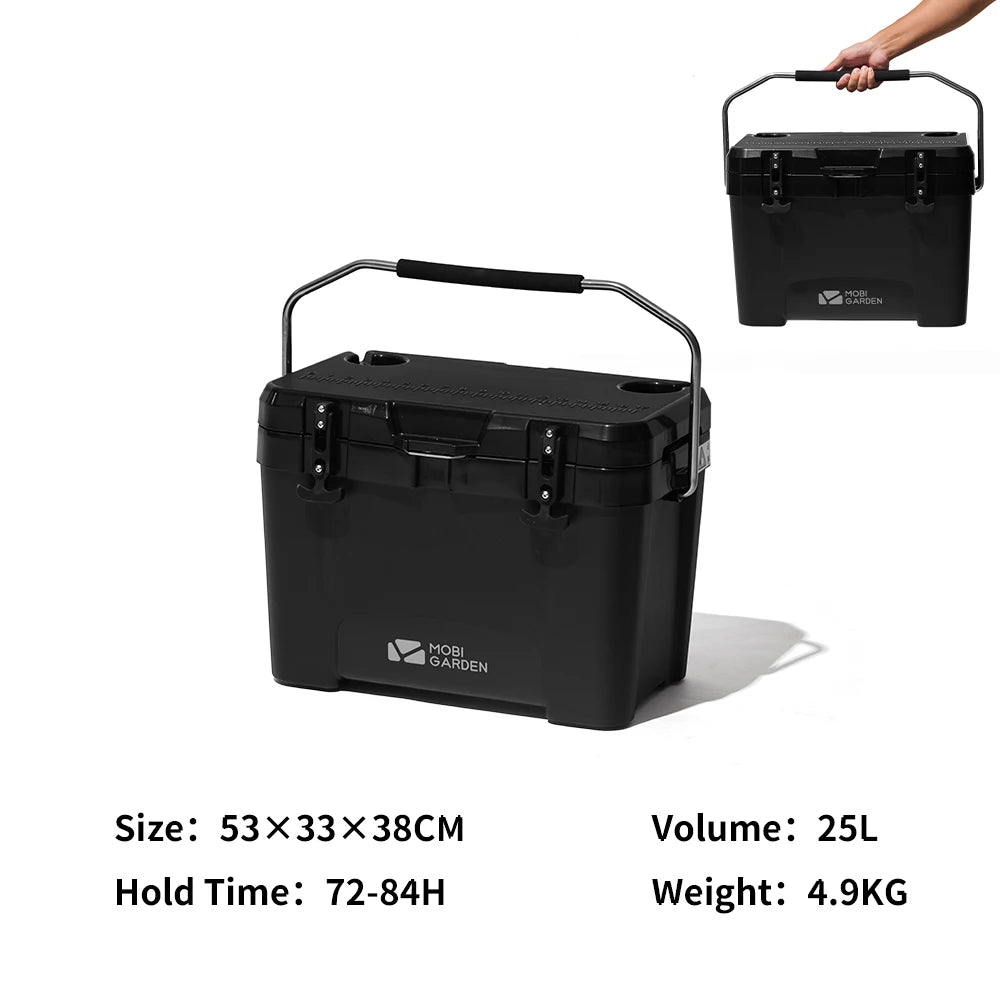 MOBI GARDEN Camping Ice Box 25L Portable Large Capacity Car Refrigerator Food Barbecue Cold Storage Outdoor
