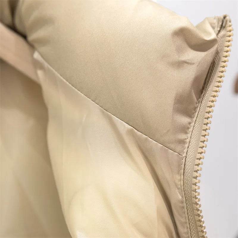 Elegant Chic Vests Fashionable Sleeveless Stand Collar Zipper Basic Autumn Winter Jacket Thick Warm Casual Women Vest Jacket ﻿ - AIAZ
