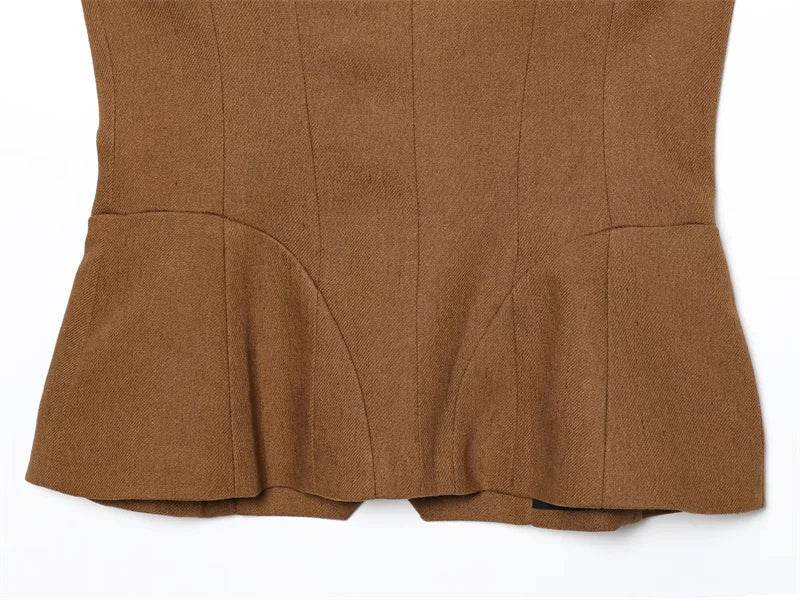 Women's Vest New Summer 2025 Solid Color Sleeveless Blend Vest Sexy V-neck Design Casual and Versatile Personality Fashion - AIAZ