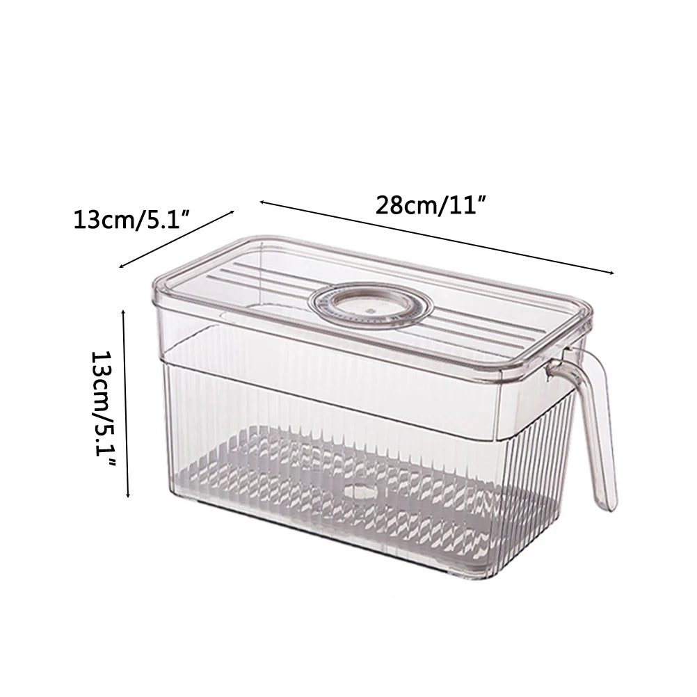 Kitchen Storage Containers with Time Recorder Lid Fridge Organizers Keep Fresh Food and Fruit Refrigerator Freezer Storage Boxes