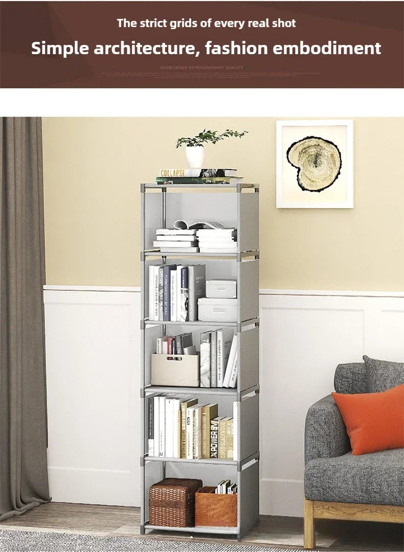 Floor To Ceiling Household Simple Bookshelf, Desktop Storage Shelf, Simple Children's Bookshelf, Multi-layer Miscellaneous Shelf