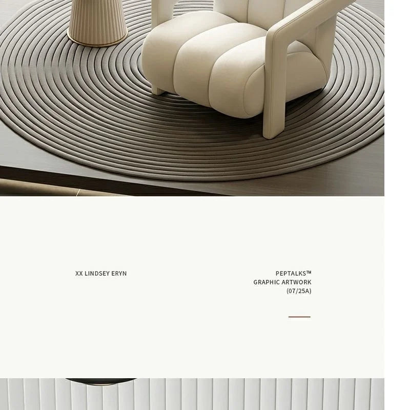 Cream Style Single Lounge Chair Light Luxury Sofa Designer Wool Living Room Reception Single Chair