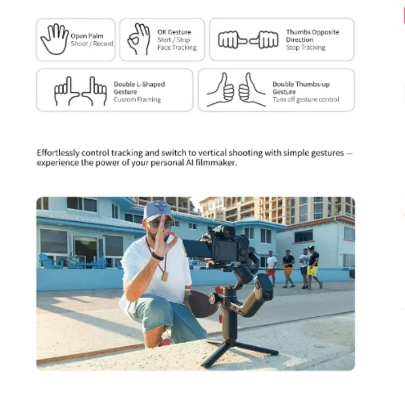 FeiyuTech SCORP Mini 3 Pro Gimbal with Detachable Remote Handle & AI 4.0 Tracking for Mirrorless, Action Camera & Smartphones