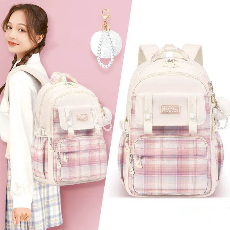SET Backpacks for Girls School Bags Aesthetic Backpack Elementary Student Teen Girls Cute Bookbag Kids Backpack Girls mochila - AIAZ