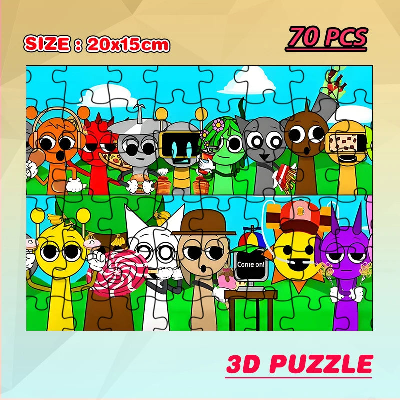 Phase 1.0~6.0 Music box Sprunkie Figures Puzzle Toys Set Sprunkie Toys Educational Puzzle Toys Gifts for Kid Birthday Christmas